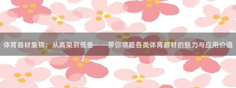 z6com尊龙凯时百家乐下载：体育器材集锦：从高架到